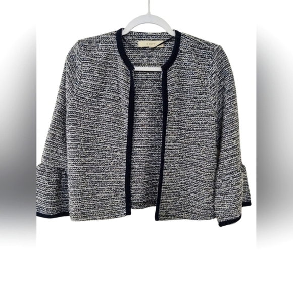 NWOT LOFT Navy and White S/P Textured Jacket - Picture 1 of 4